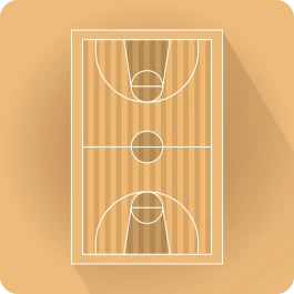 Grafika przedstawiająca boisko do koszykówki